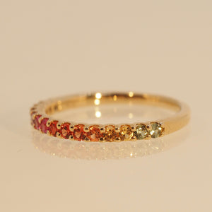 The Rainbow Sapphire Band Ring