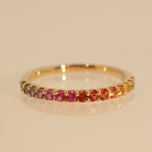 The Rainbow Sapphire Band Ring