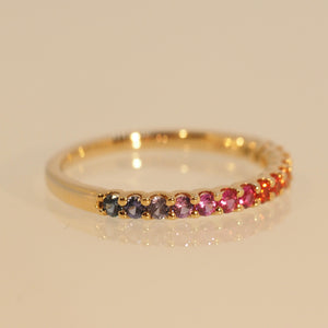 The Rainbow Sapphire Band Ring