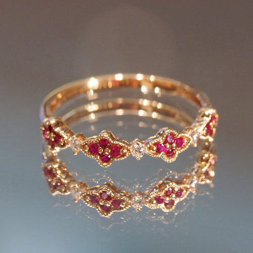 Ruby Clover Ring