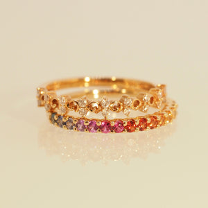 The Rainbow Sapphire Band Ring