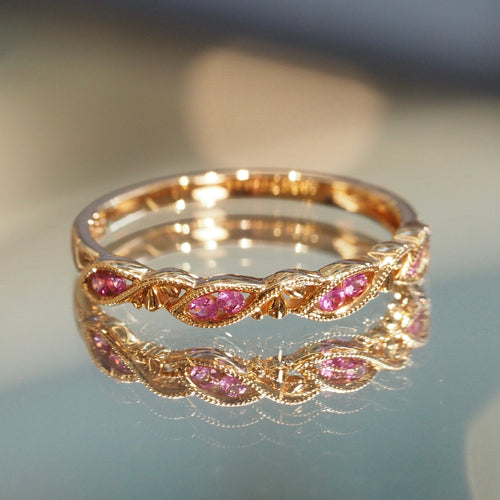 Pink Sapphire Wavy Ring