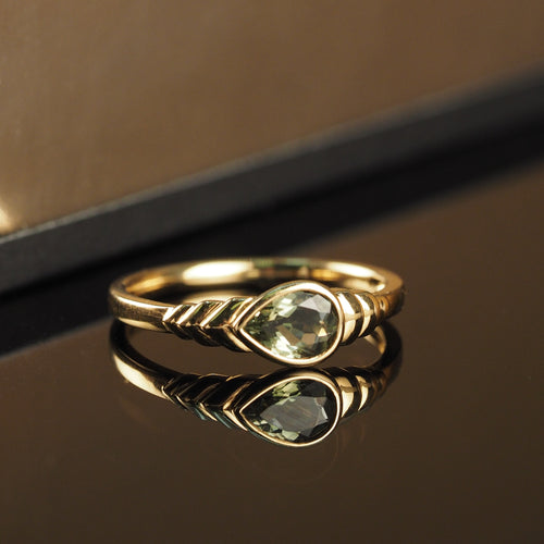 The Green Tourmaline Pear Ring