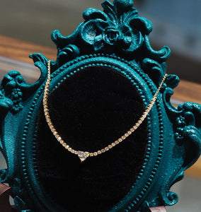 The Diamond Heart Diamond Band Necklace