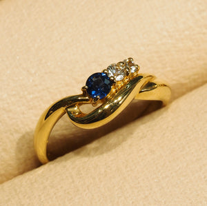 The Blue and White Sapphire Ring