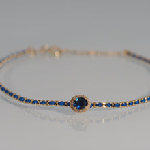 Load image into Gallery viewer, Blue Sapphire Beam Bracelet