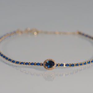 Blue Sapphire Beam Bracelet