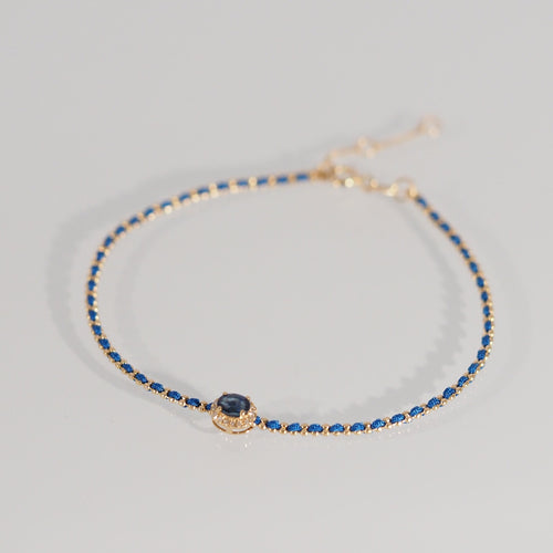 Blue Sapphire Beam Bracelet