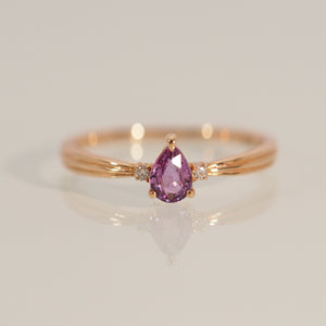 Purple Sapphire Pear Ring