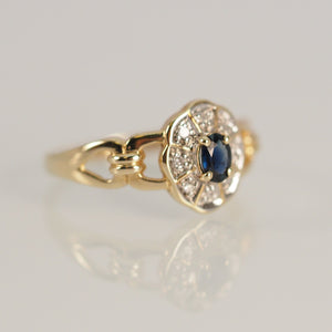 Blue Sapphire Lotus Ring