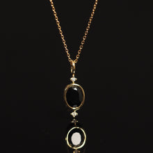 Load image into Gallery viewer, The Bezel Oval Necklace with Black Spinel