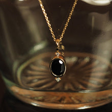 Load image into Gallery viewer, The Bezel Oval Necklace with Black Spinel
