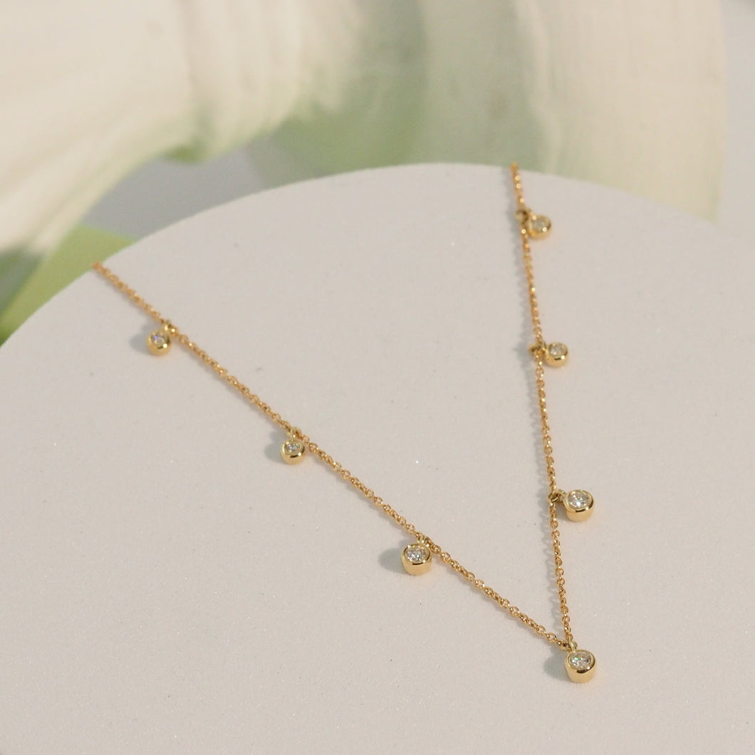The Diamond Bezel Charm Necklace