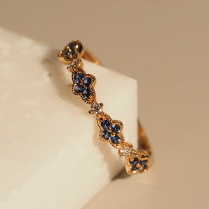 The Blue Sapphire Clover Ring
