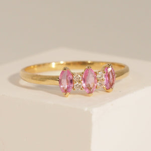 The Pink Sapphire Trio Marquise Ring