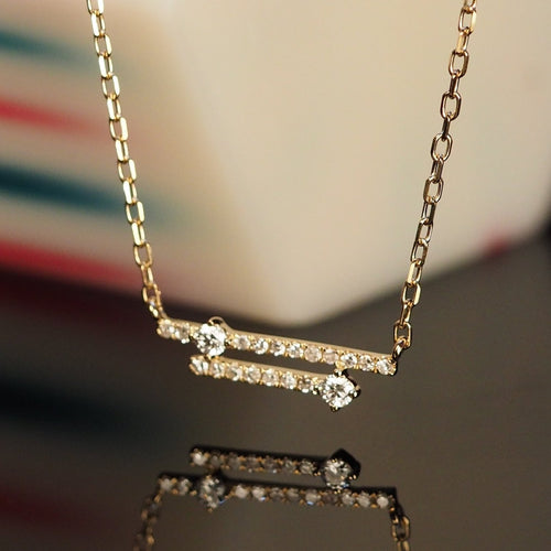 Diamond Bar Connecting Necklace