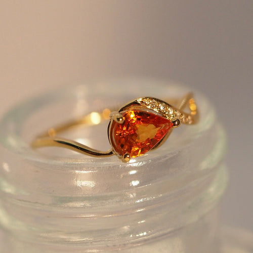 Orange Infinity Sapphire Ring