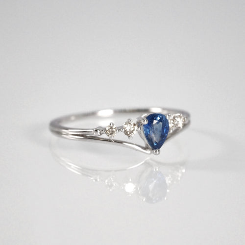 Blue Sapphire Crown Ring