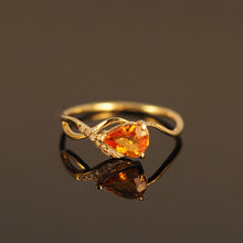 Load image into Gallery viewer, Orange Infinity Sapphire Ring