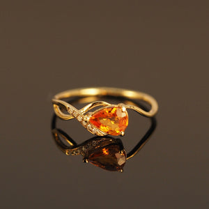 Orange Infinity Sapphire Ring