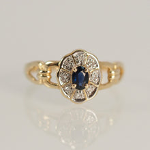 Load image into Gallery viewer, Blue Sapphire Lotus Ring