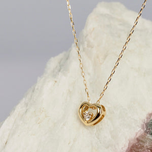 The Diamond Heart Charm Necklace